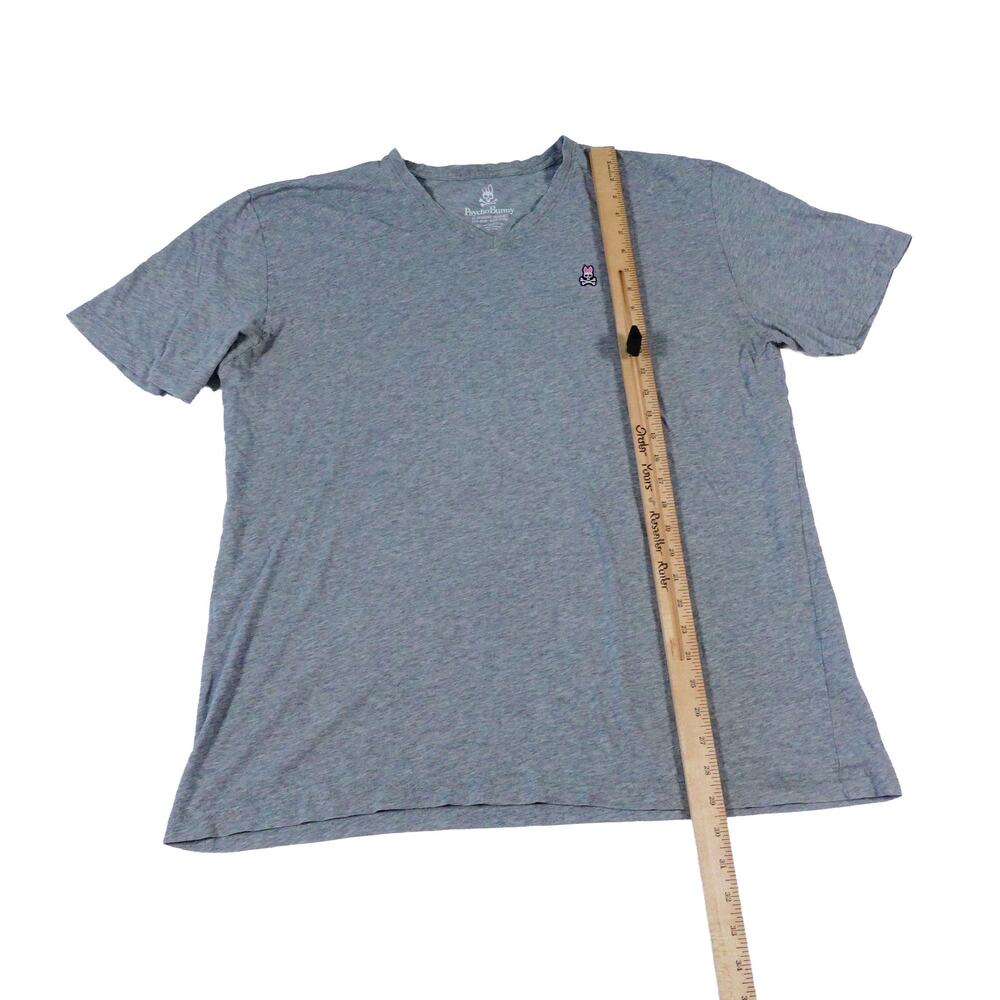 Psycho Bunny Pima Cotton V Neck Gray T Shirt Size 8 Mens Large - Picture 4 of 6
